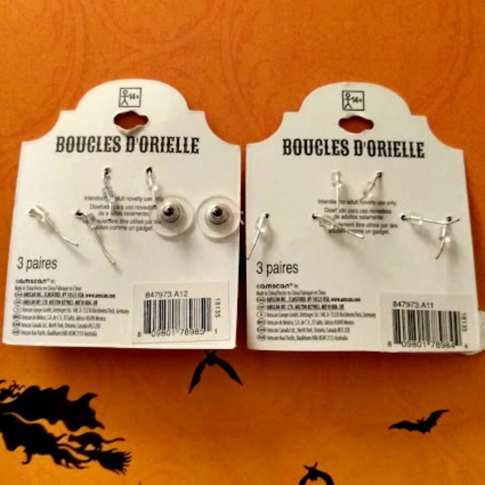 HAUNT COUTURE HALLOWEEN 6pc LOT PUMPKIN/WITCH HAT/WITCH BOOTS/SPIDER EARRINGS - Picture 5 of 9